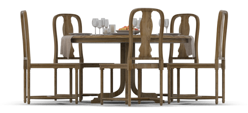 virtually staged dining room